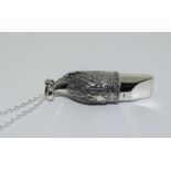 Silver Whistle in the Form of an Eagle, on Silver Chain