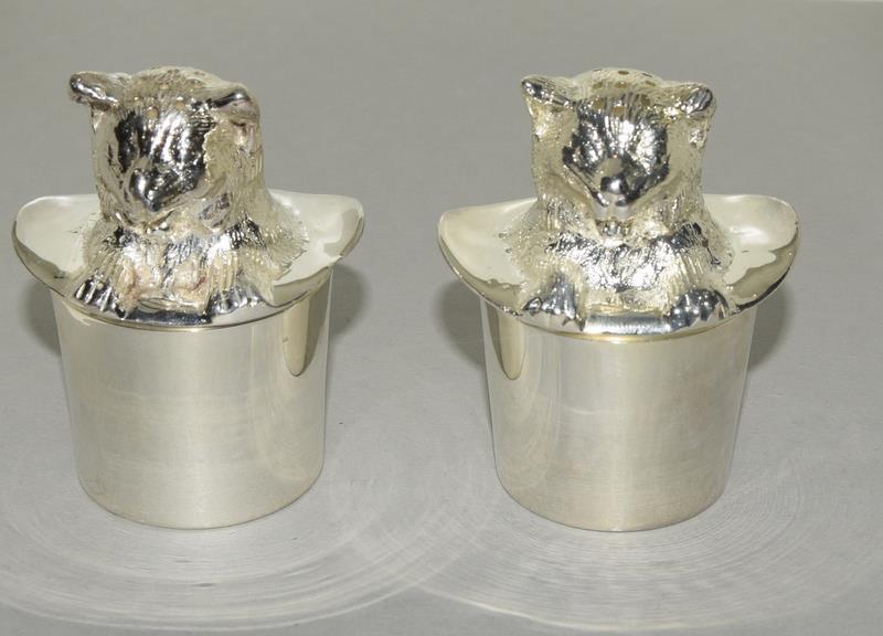 Pair of Silver Plated Cat in the Hat Condiments - Image 7 of 7