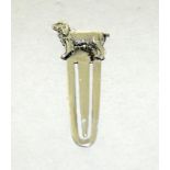 Silver Bookmark with Dog Finial