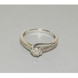 18ct White Gold and Diamond hallmarks half eternity ring. Size O