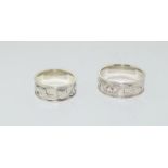 Matching Irish silver wedding bands sizes s&k