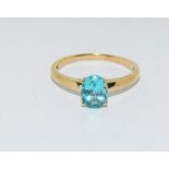 9ct Gold Solitaire Ring. Size S