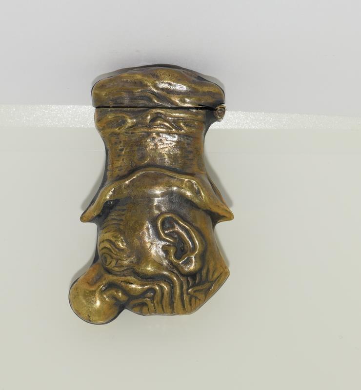 Brass Vesta Case in the Form of a Clown