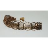 9ct gold 7 bar gate bracelet. 11.4g