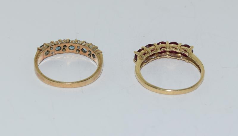 2 x 9ct Gold Semi Precious Stone Rings. - Image 3 of 3