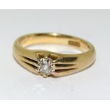 Yellow Gold Single Stone Diamond Ring of 20 Points