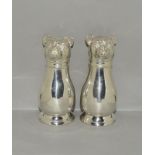 Pair of Silver Plated Dog Condiments