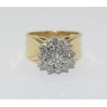 Impressive 14ct Gold Diamond Set Ring. Approx 1.2ct. 7.7gms