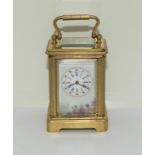 Miniature Carriage Clock with Porcelain Panels, Working