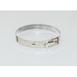 1960s silver bright cut engraved buckle bangle