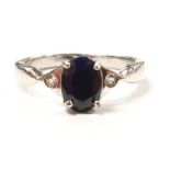 Ladies Silver Sapphire ring.