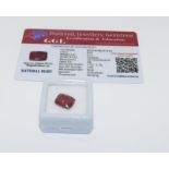 Natural Ruby Gemstone, 6.1ct with Certificate