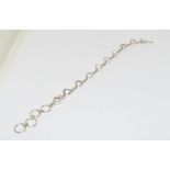 Large white Topaz 925 silver line bracelet