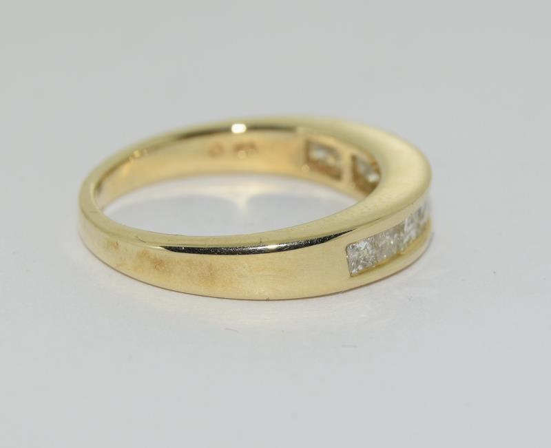 An 18ct yellow gold diamond set half eternity ring. Size N - Image 3 of 4