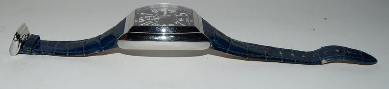 Franck Muller Stainless Steel King Conquistador wristwatch on leather strap, boxed and papers Ref. - Image 6 of 7