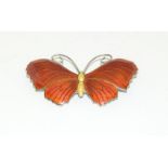 JA&S Silver Enamel Art Deco butterfly brooch.