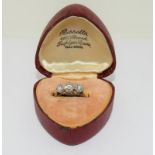 18ct Gold Ladies 3 Stone Diamond ring - Approx 0.70 points. Size O. Boxed.