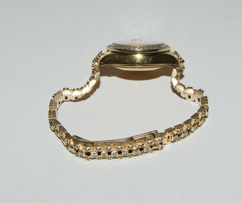 Rolex 18ct Gold Diamond dial, Diamond bracelet Ladies Date/Just wristwatch. - Image 8 of 11