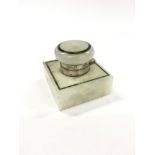 Silver & Onyx Art Deco Inkwell.