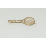 9ct Gold Tennis Racket Brooch