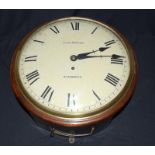 A Victorian Mahogany wall clock , fusee movement with a convex dial, by Walkers of Birmingham,