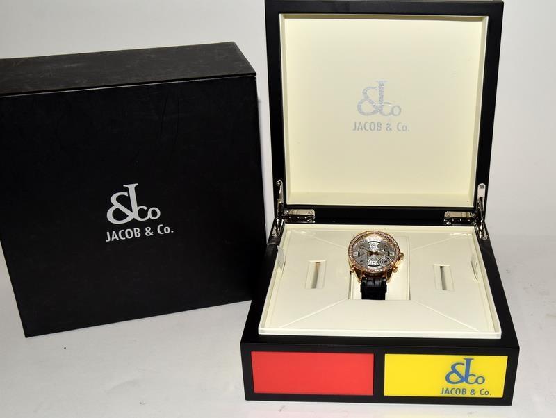 18ct Jacob & Co World Time Gents wristwatch, boxed.