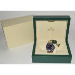 Rolex Submariner Blue Bi Metal 18ct Gold on Stainless Steel ceramic bezel gents wristwatch. No
