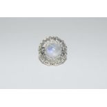 Hige Moonstone 925 Silver ring. Size O.