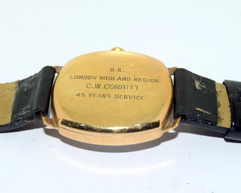 9ct Gold Atisto wrist watch of railway interest. - Image 5 of 8