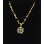 A yellow gold champagne diamond pendant necklace of 2.2cts.