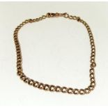 9ct Gold graduated watch chain/necklace. 33gm