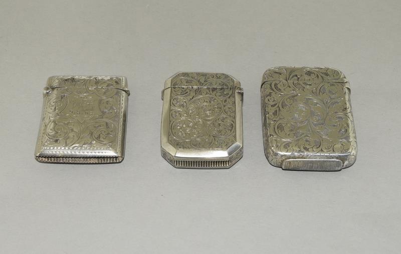 3 Silver Hallmarked Vesta Cases