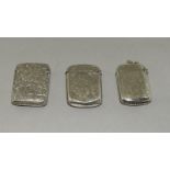 3 Silver Hallmarked Vesta Cases