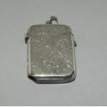 Silver Vesta Case with Fitted Match Ejector