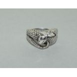 Large Vintage 925 Silver Snake Ring. Size V