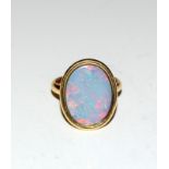 18t Gold Opal Triplet Ring 7.1gm Size O.