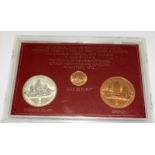 Set of Commemorative Hong Kong to Kowloon August 2nd 1972 Tunnel Opening Coins, to include 22ct