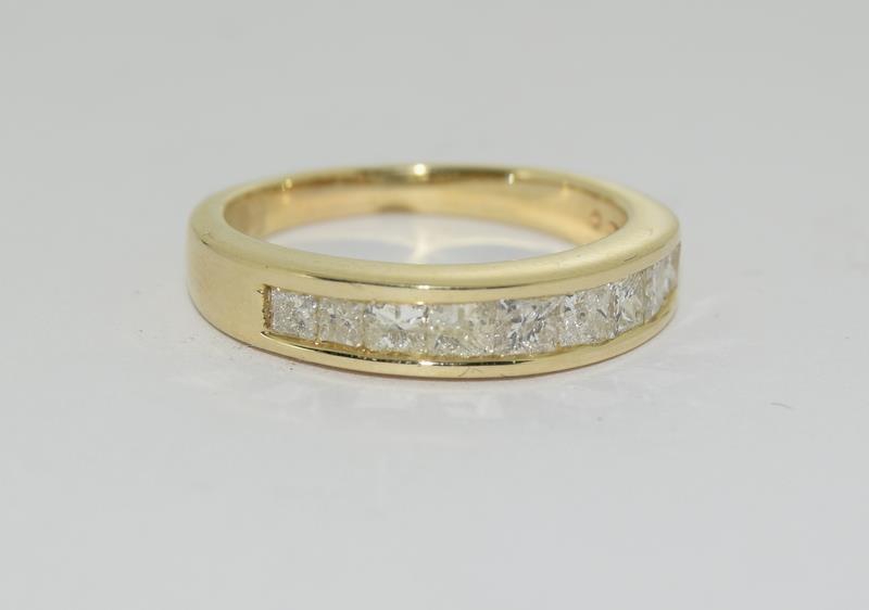 An 18ct yellow gold diamond set half eternity ring. Size N - Image 4 of 4