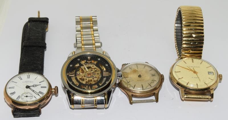 4 Manual Gents Wristwatches, Some Working.