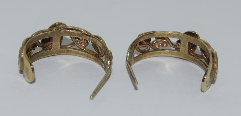 9ct Welsh Gold Band Ring (size Q) & a Matching Pair of Welsh Gold Earrings. 8.78g - Image 7 of 7