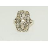 18ct Gold late Victorian Diamond ring, Size J.