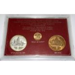 Set of Commemorative Hong Kong to Kowloon August 2nd 1972 Tunnel Opening Coins, to include 22ct
