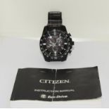 Citizen Eco-Drive Perpetual Calendar Sapphire wr 200 mans watch in black.