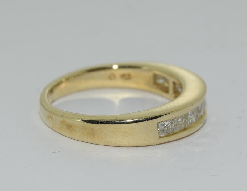 An 18ct yellow gold diamond set half eternity ring. Size N - Image 2 of 4