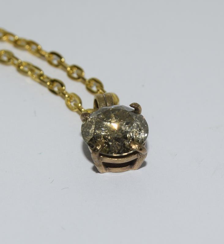 A yellow gold champagne diamond pendant necklace of 2.2cts. - Image 4 of 5