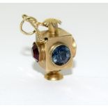 9ct Gold Railway Lantern Charm. 22mm tall. 3.4g