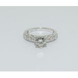An 18ct white gold diamond ring of 1.45cts Size L