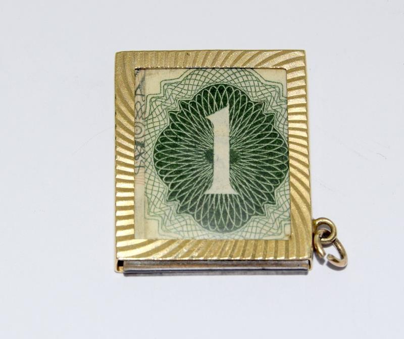 9ct Gold Folded £1 Note Charm. 27x23mm. 4.7g - Image 2 of 2