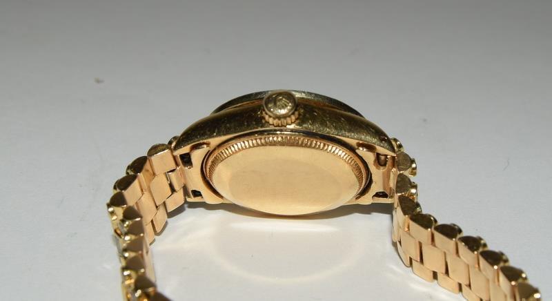 Rolex 18ct Gold Diamond dial, Diamond bracelet Ladies Date/Just wristwatch. - Image 6 of 11