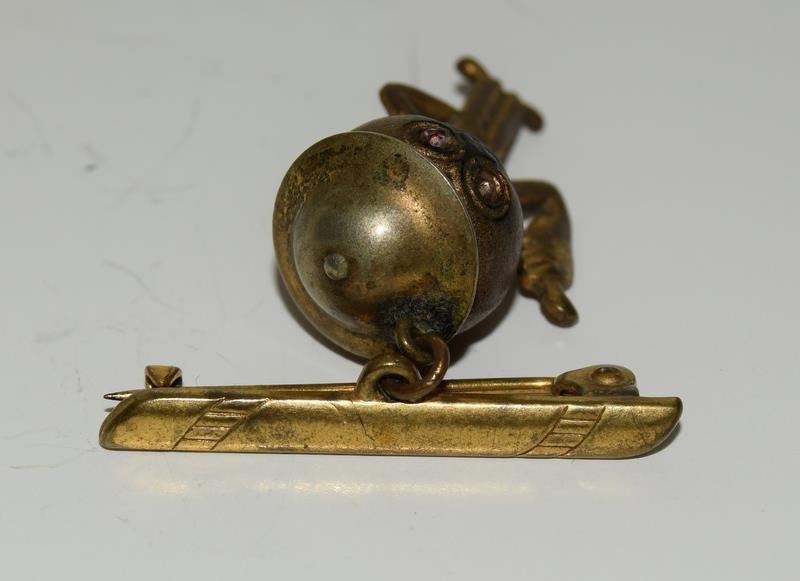 Victorian yellow metal brooch and a brooch in the shape of a school boy. - Image 6 of 6